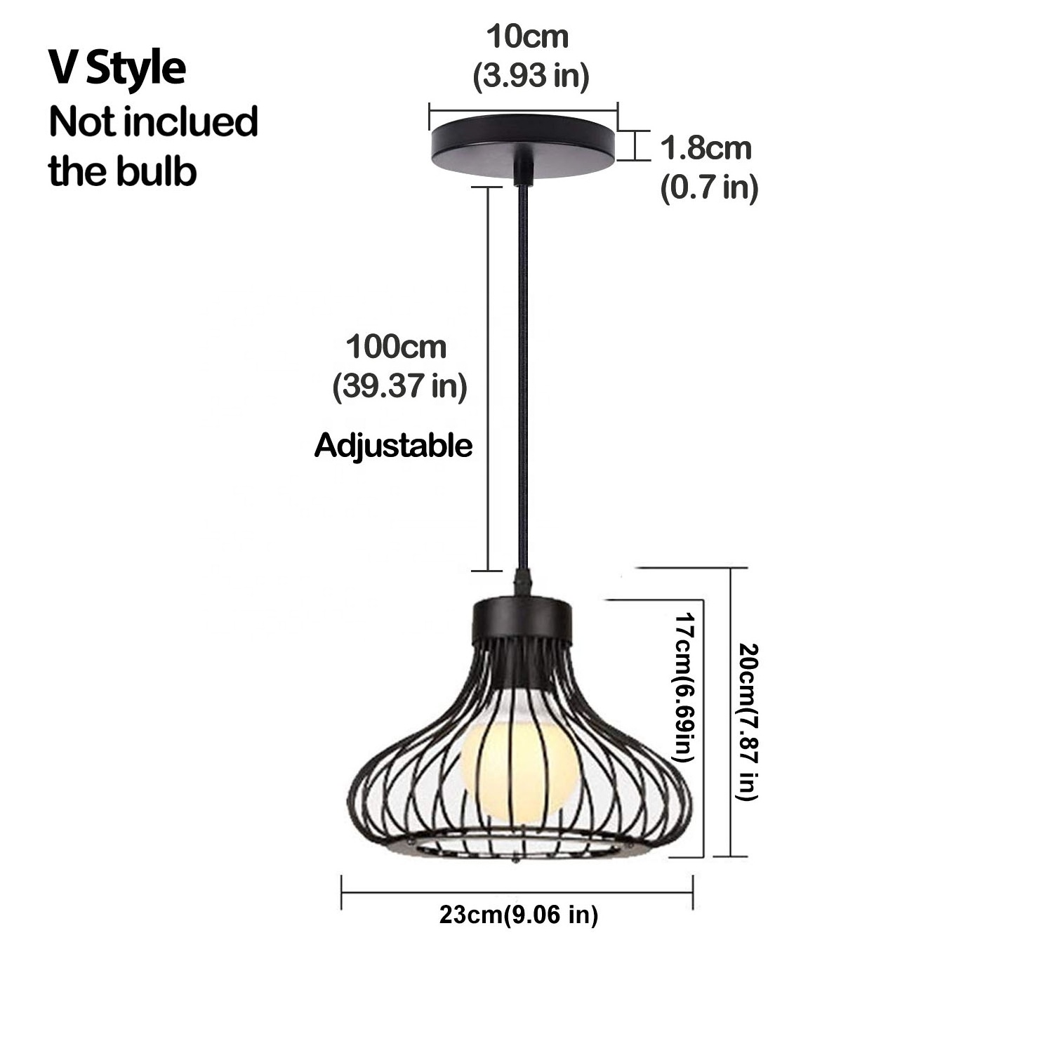 Retro Industrial Style Restaurant Bar Staircase Chandelier Creative Black Single-head Large Iron Wire Pendant Light