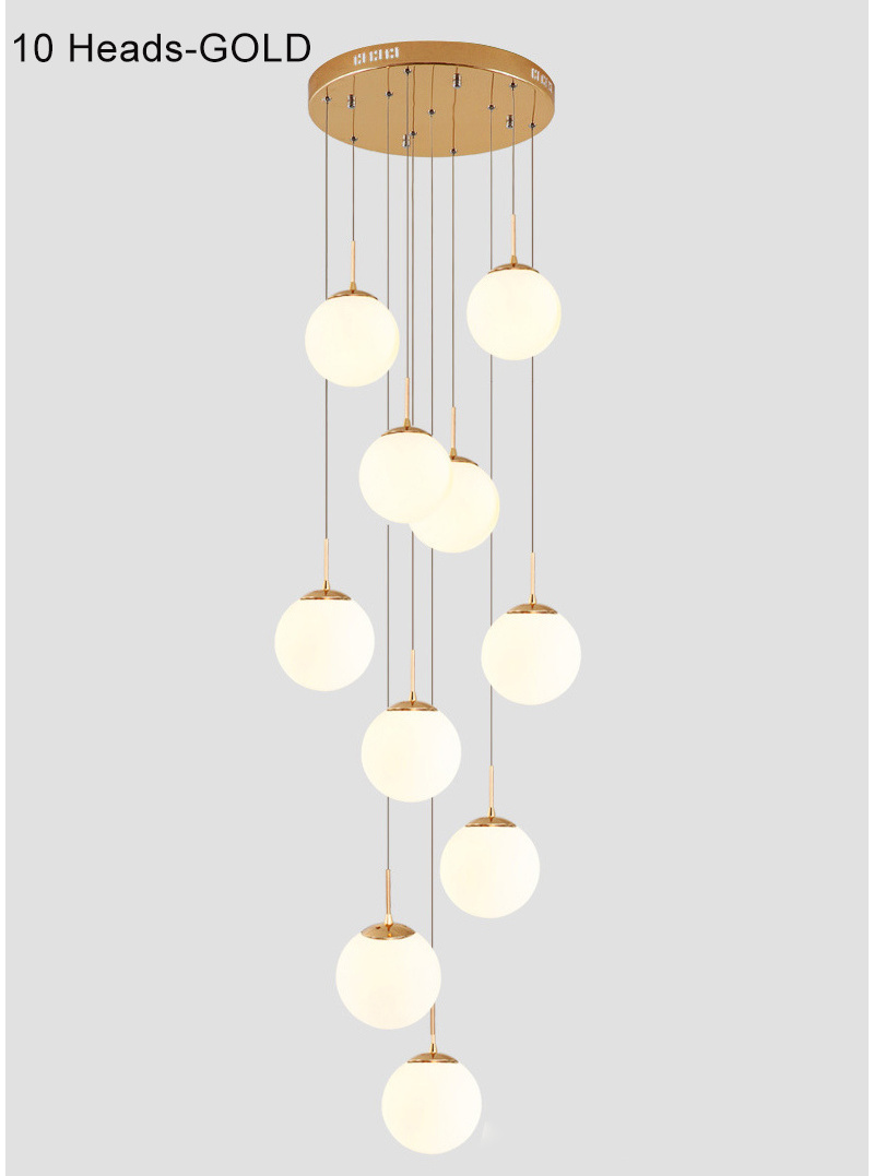 Fast Delivery Modern Round Ceiling Light White Glass Chandeliers Luxury Pendant Light Fixtures for Living Room Bedroom