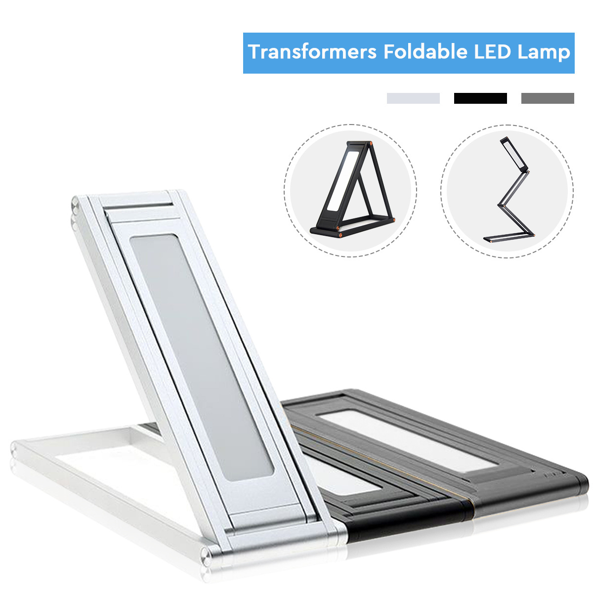 Four-segment Folding Rechargeable Table Lamp Metal Night Light Telescopic Portable Eye Protection Reading Table Lamp