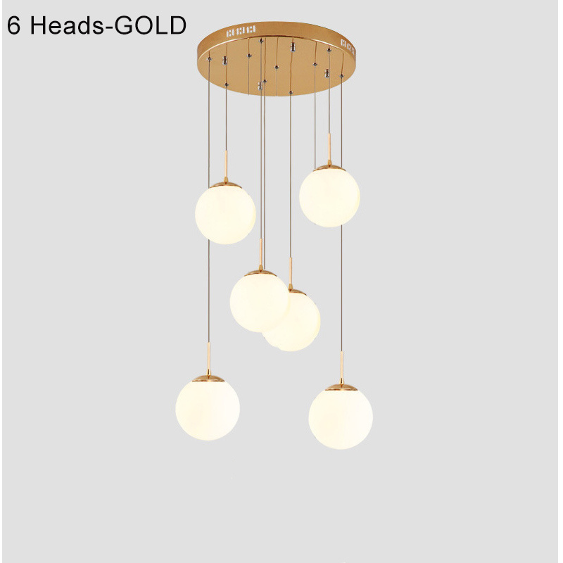 Fast Delivery Modern Round Ceiling Light White Glass Chandeliers Luxury Pendant Light Fixtures for Living Room Bedroom