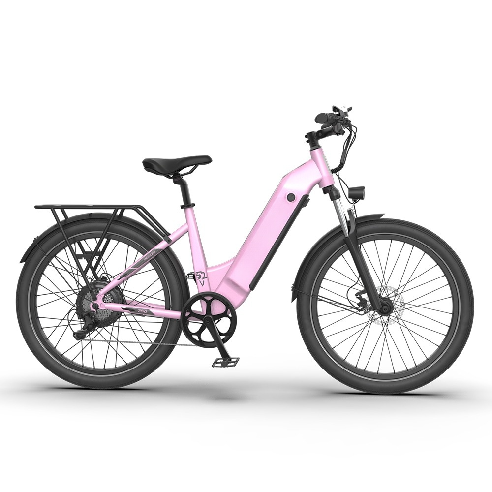 Rear Motor Green Power 15Ah Removable Lithium Battery 26*2.4 Inch Electric City Bicycle Suit 2023 NEW for Girls Arrival 52V 750W