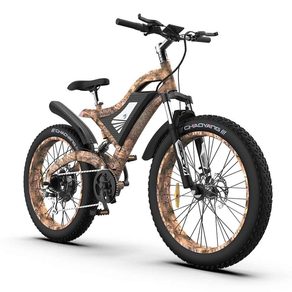 48V 1500W Rear Motor Stealth Bomber Electric Mountain Bike 26 Inch Fat Tire 15Ah Lithium Battery 7 Speeds Ebike Electric Bicycle