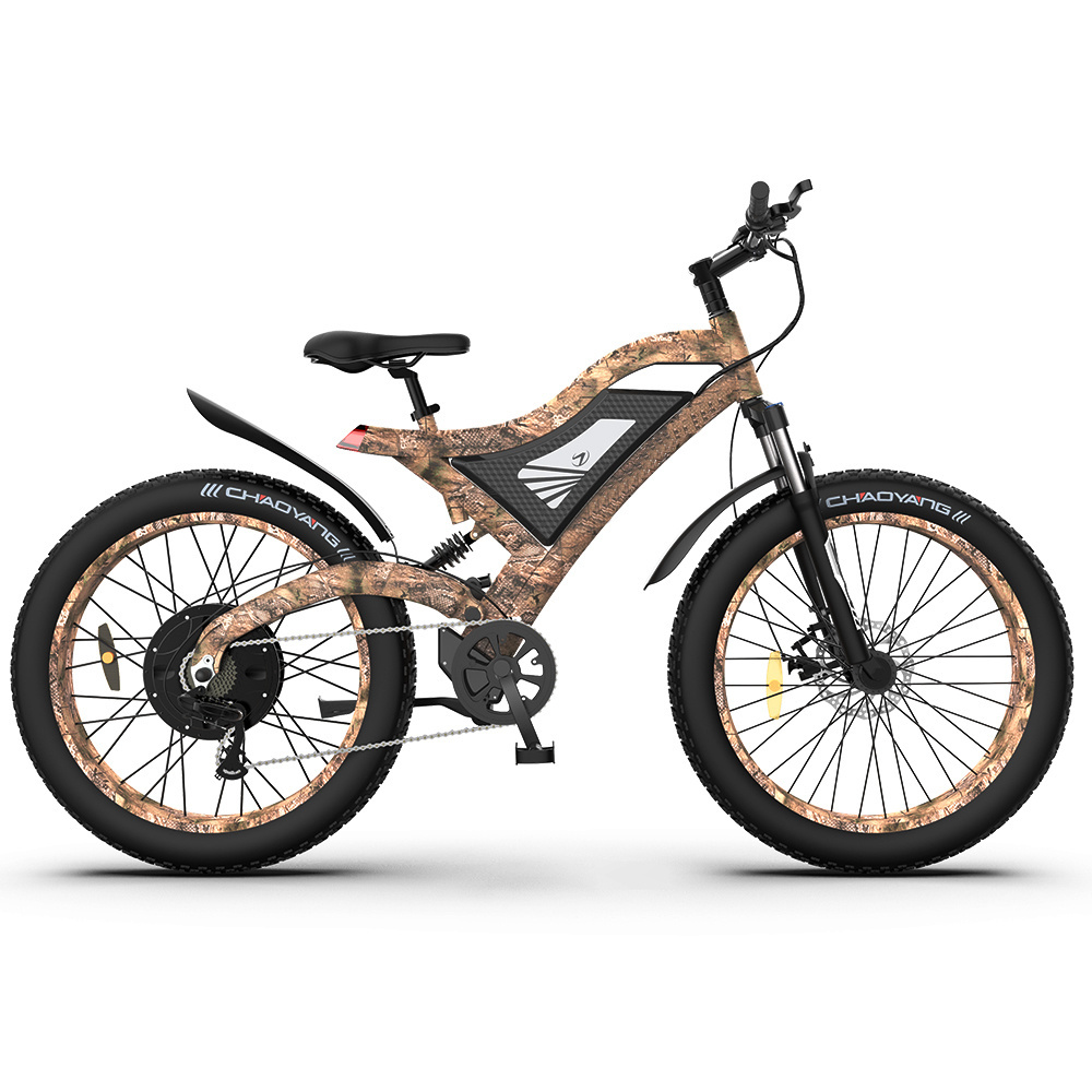 48V 1500W Rear Motor Stealth Bomber Electric Mountain Bike 26 Inch Fat Tire 15Ah Lithium Battery 7 Speeds Ebike Electric Bicycle