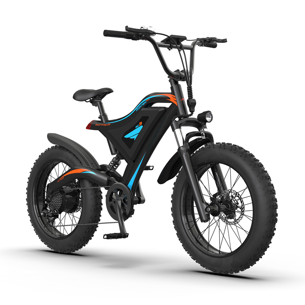 Powerful Modern 20 Inch Fat Tyre Full Suspension 48V 500W Mtb E Mountain Bike Lithium Battery Rear Hub Motor Aluminum Alloy 15AH