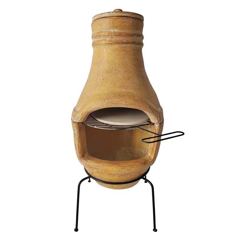 Factory Direct Sale Clay Chiminea Garden Outdoor Pizza Oven Wood Fired Pizza Oven