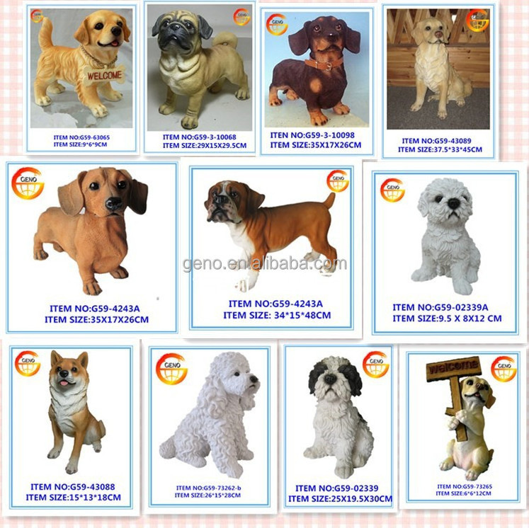 hot selling mini fiberglass dog welcome statues