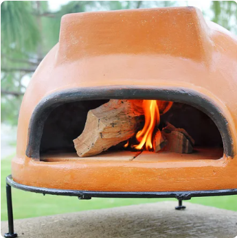 Fiber Clay Outdoor Pizza Oven Fire Pit with grill