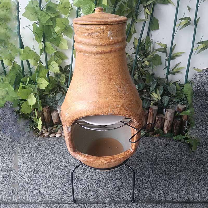 Factory Direct Sale Clay Chiminea Garden Outdoor Pizza Oven Wood Fired Pizza Oven