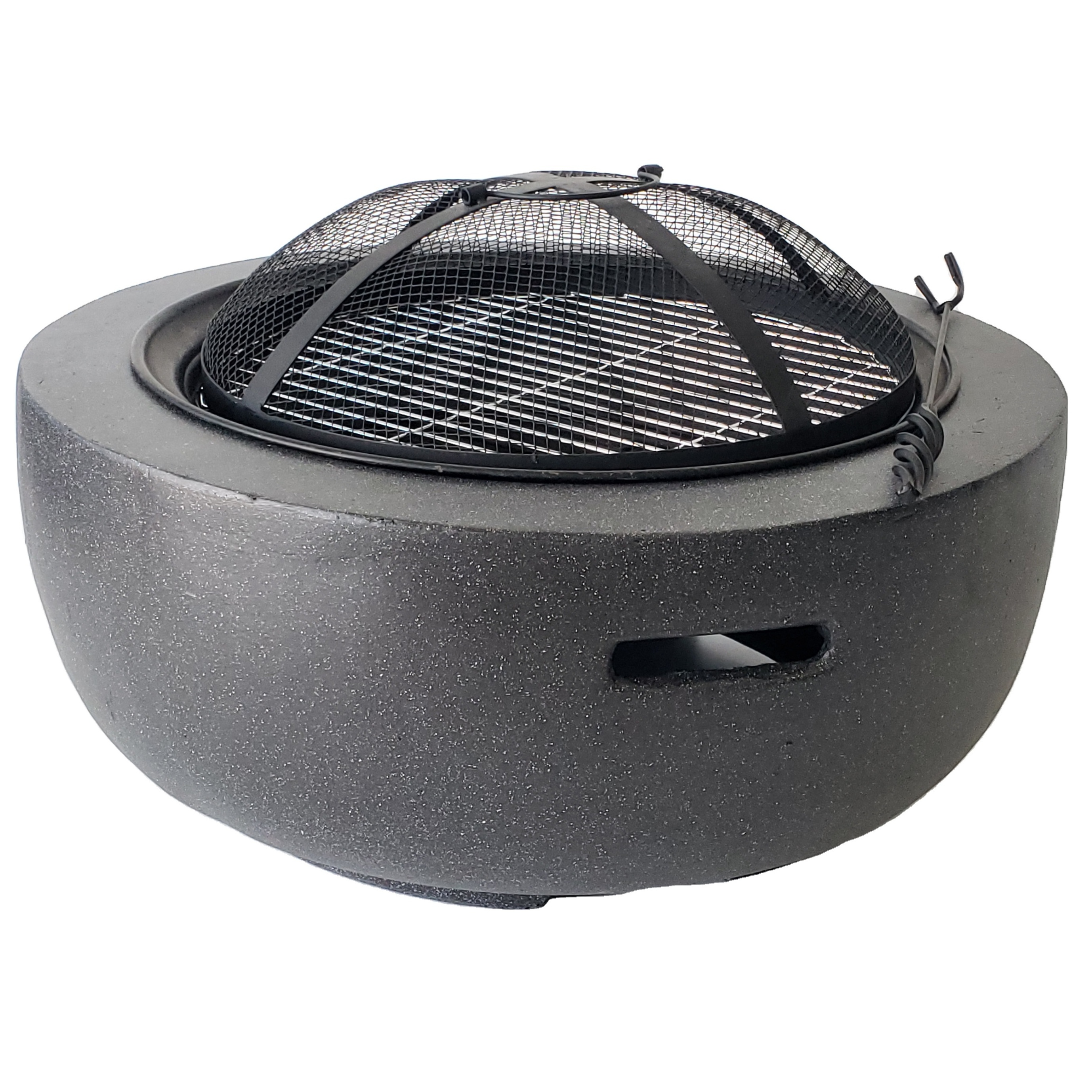 Home MGO Light Concrete Round Charcoal and Wood Burning Fire Pit for Outdoor Patio Garden