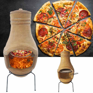 Factory Direct Sale Clay Chiminea Garden Outdoor Pizza Oven Wood Fired Pizza Oven