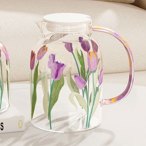 Drink Ware Glass Water Jug Set Juice Tea 3 Pcs Home Use Drinking Glass Pitcher Jugs Cups Sets