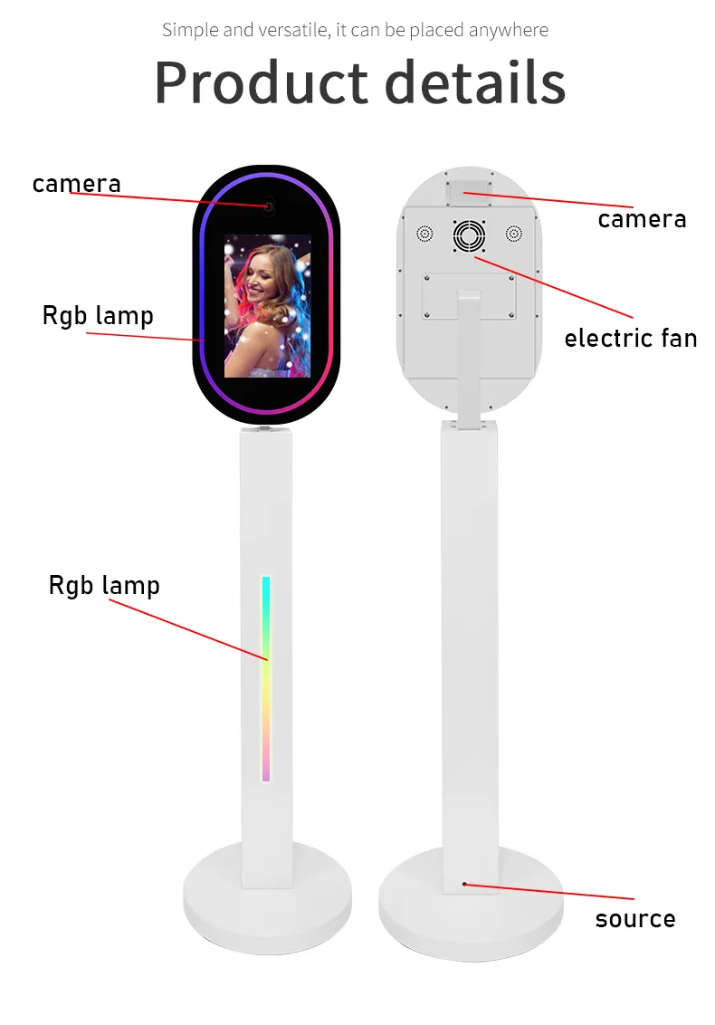 13.3 Inch Mirror Photo Booth Touch Screen With Mini Pc Built In Hd Camera Printer Portable Touch Screen Magic Mirror Photo Booth