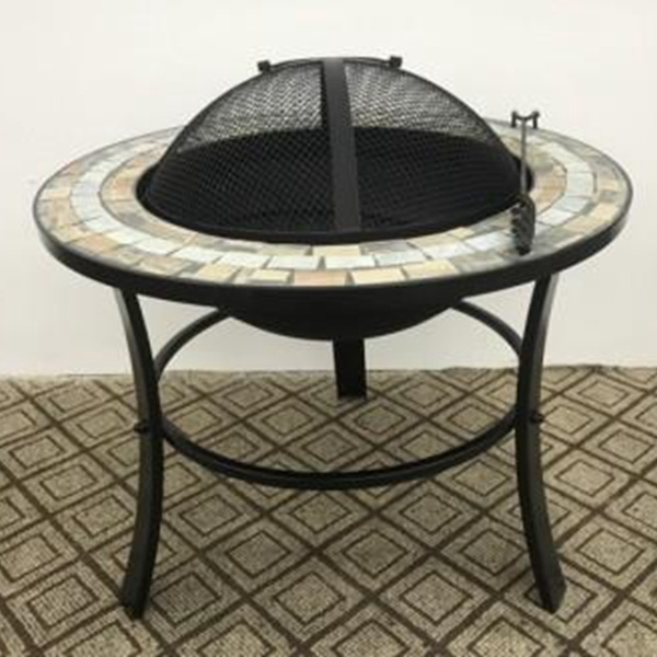 Round Modern Mosaic Cooking BBQ Fire Pit Table