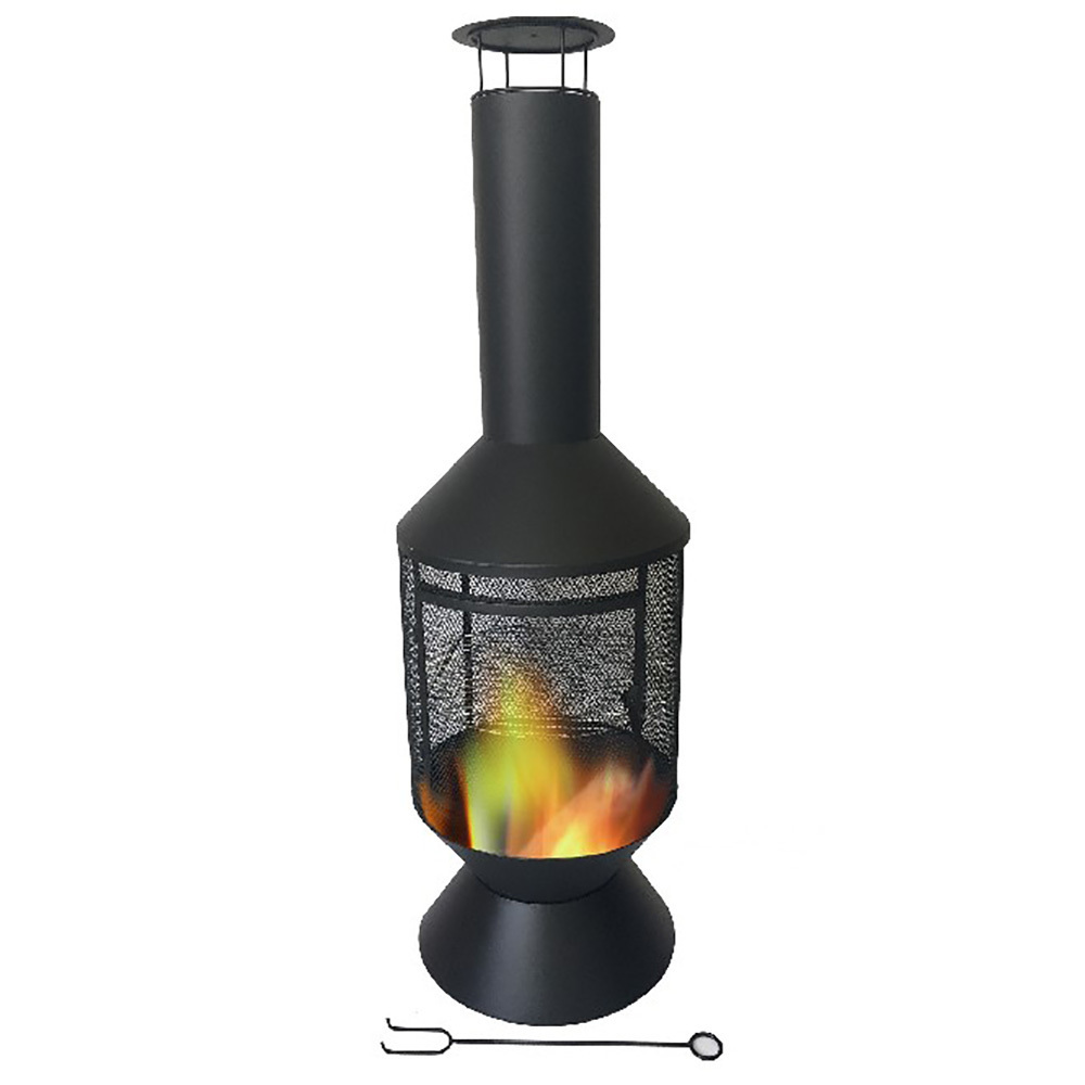 Nice shape style wood burning garden metal patio heater fire pit with chimney