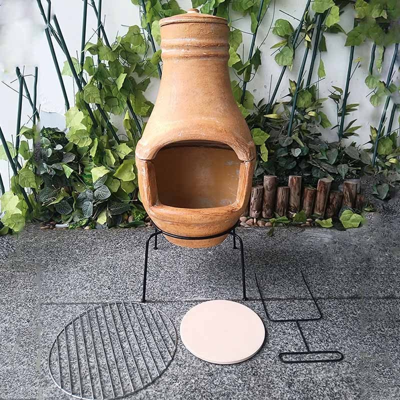 Hot Selling Factory Direct Outdoor Wood Fired Clay Chiminea Garden Outdoor Pizza Oven