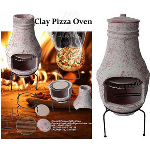 Wholesale Popular Wood Bunning Fiber Clay Pizza Oven With Pizza Stone Outdoor Fire Pit