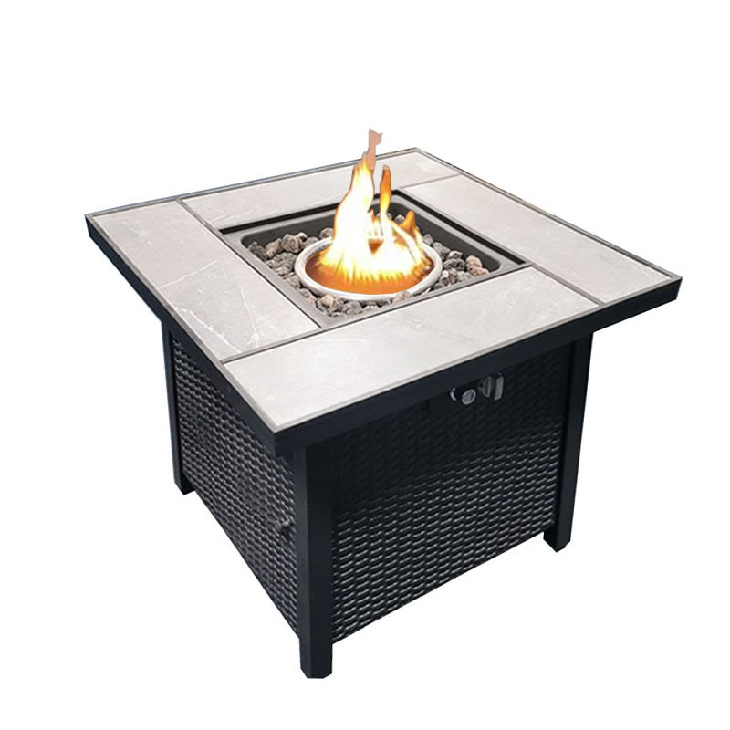 50000 BTU fire pit burner outdoor furniture tabletop smokeless gas corner table firepit