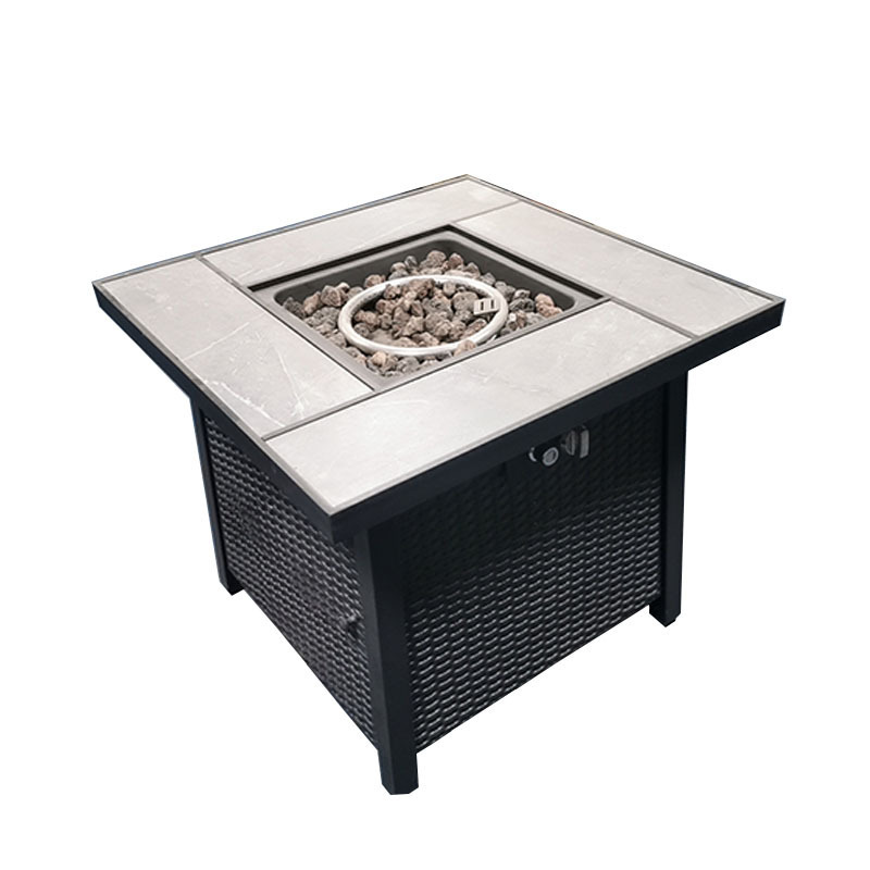 50000 BTU fire pit burner outdoor furniture tabletop smokeless gas corner table firepit