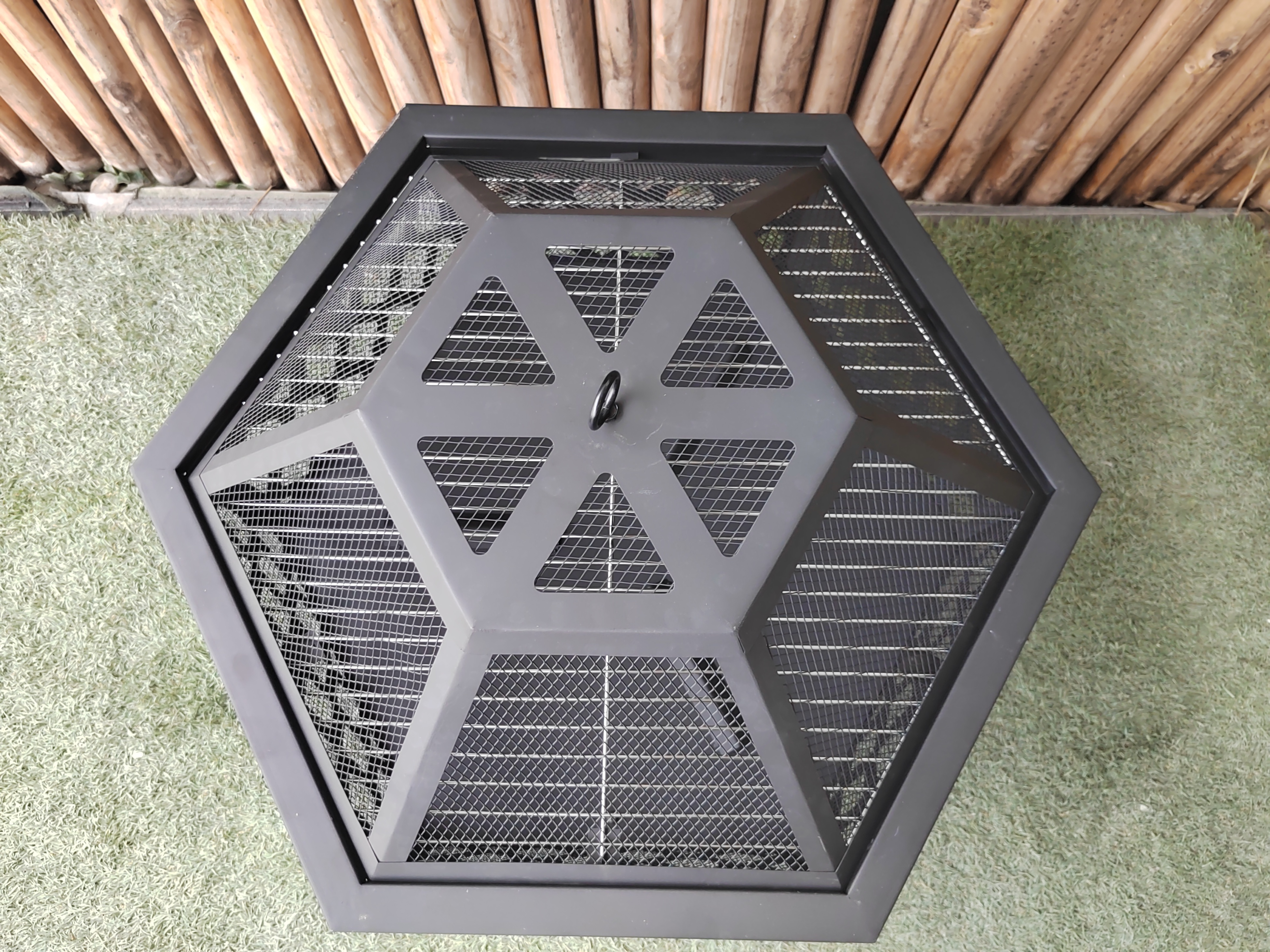 Factory Hot Selling Outdoor Heaters 24 Inch Bronze Steel Hexagon Outdoor Fire Pits