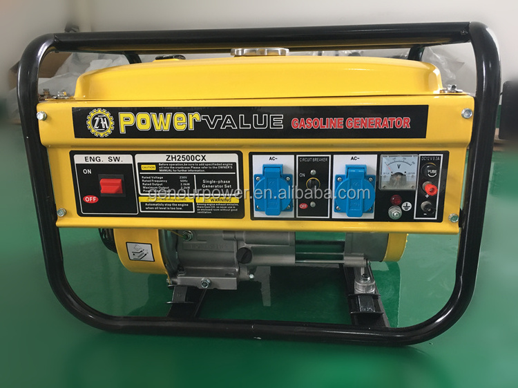 Power Value 2KW gasoline generator 5.5hp OHV manual