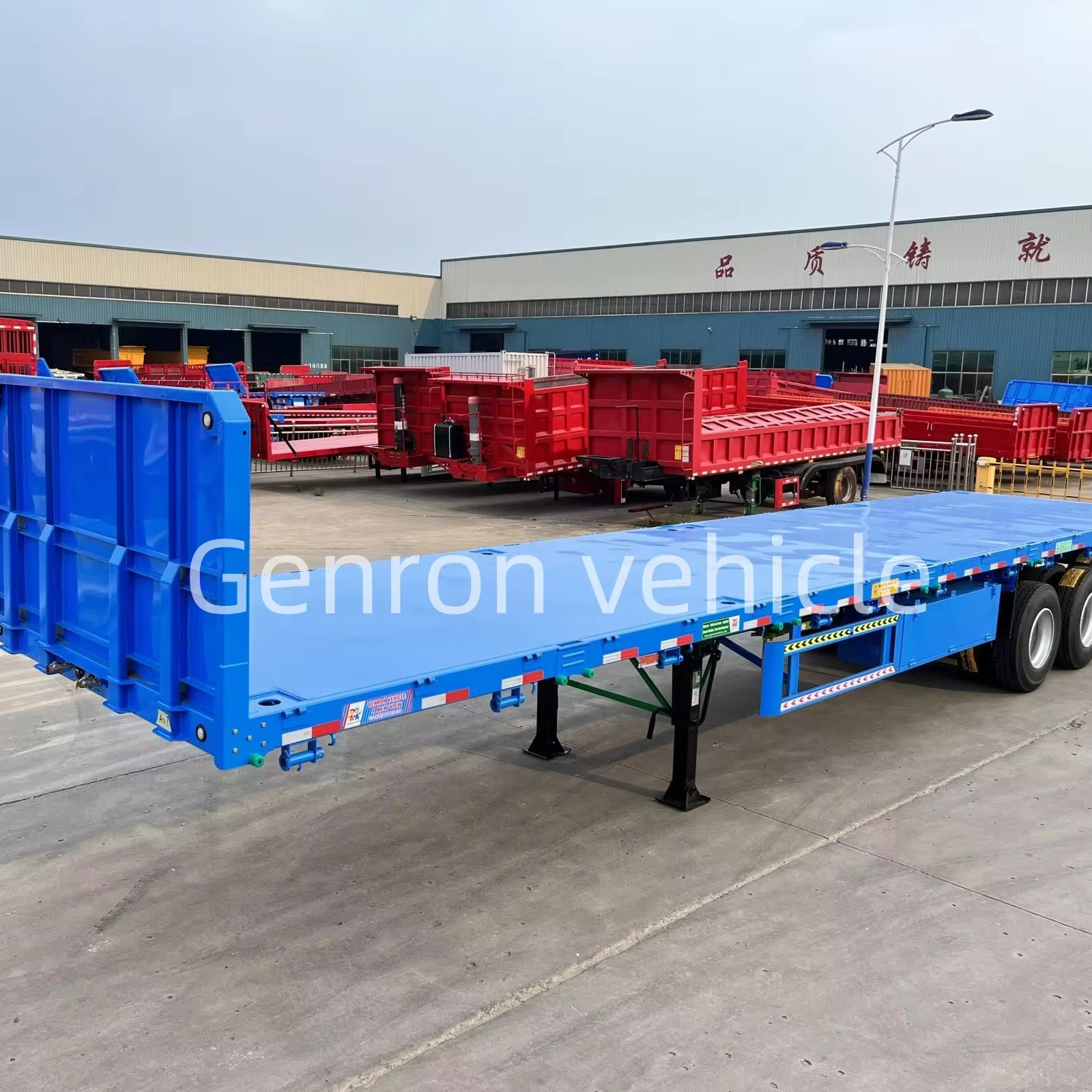 3/4 axles flatbed semi trailer container delivery trailer for sale