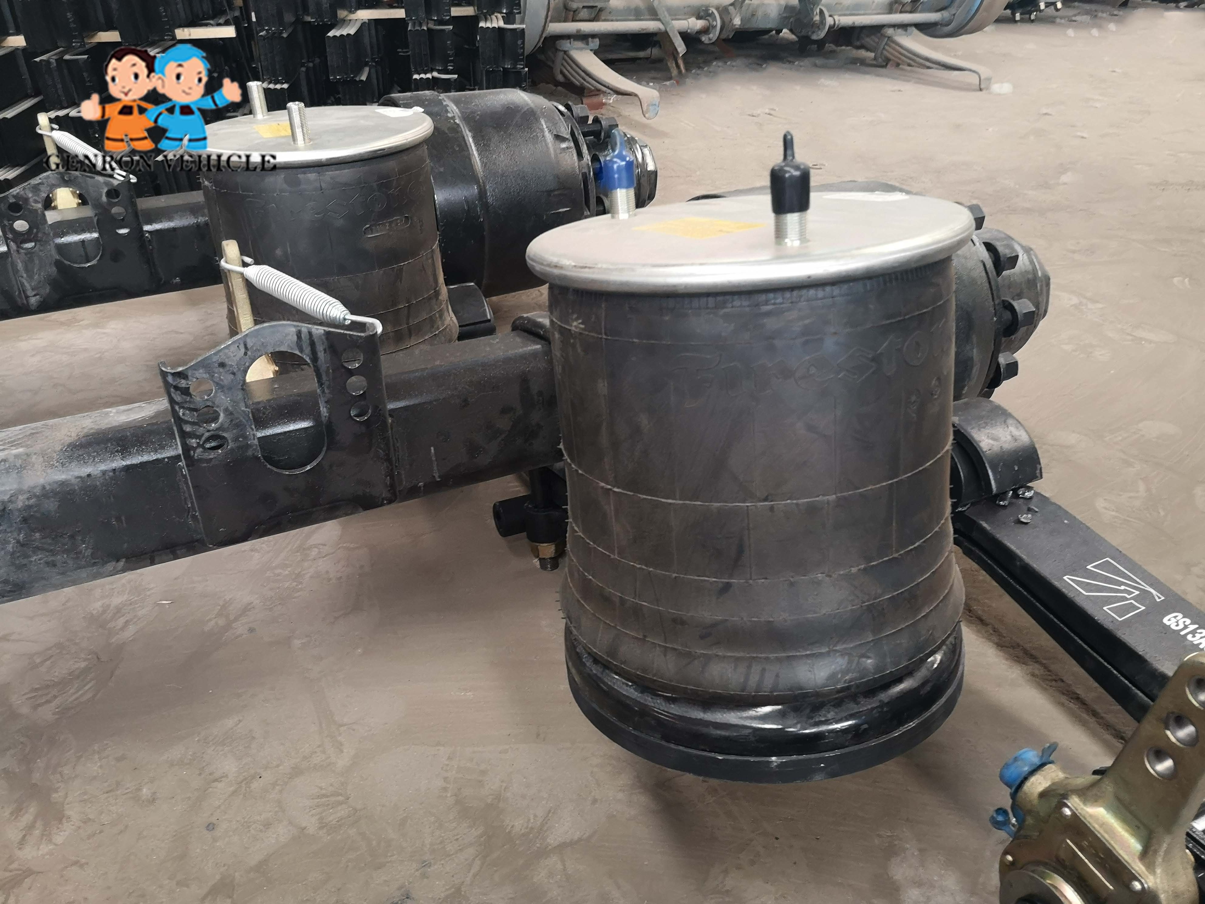 Trailer Air Bag Suspension with Axles from Genron Trailer Parts Factory Used For Truck Semi Trailer