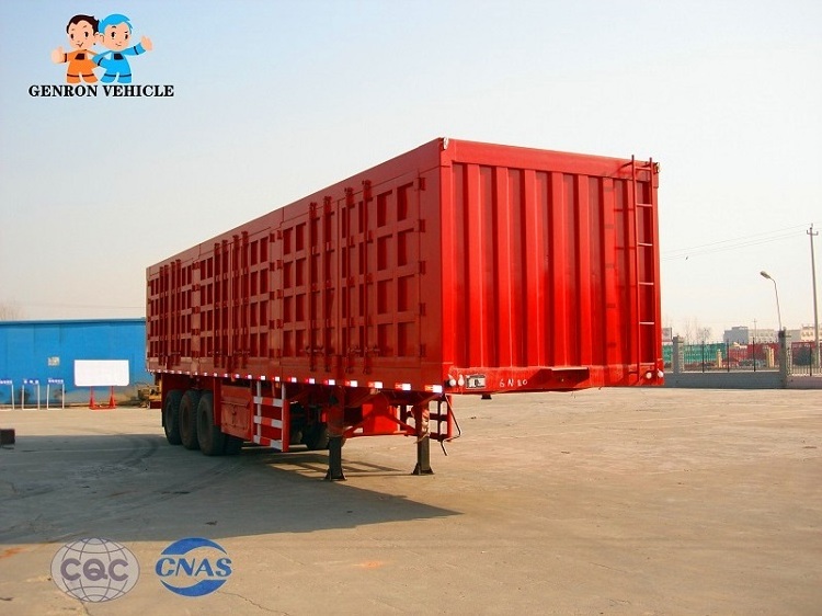 Steel plate welding 3 Axles 60T box semi trailer to transport electrical apparatus Textile goods coal sand and gravel