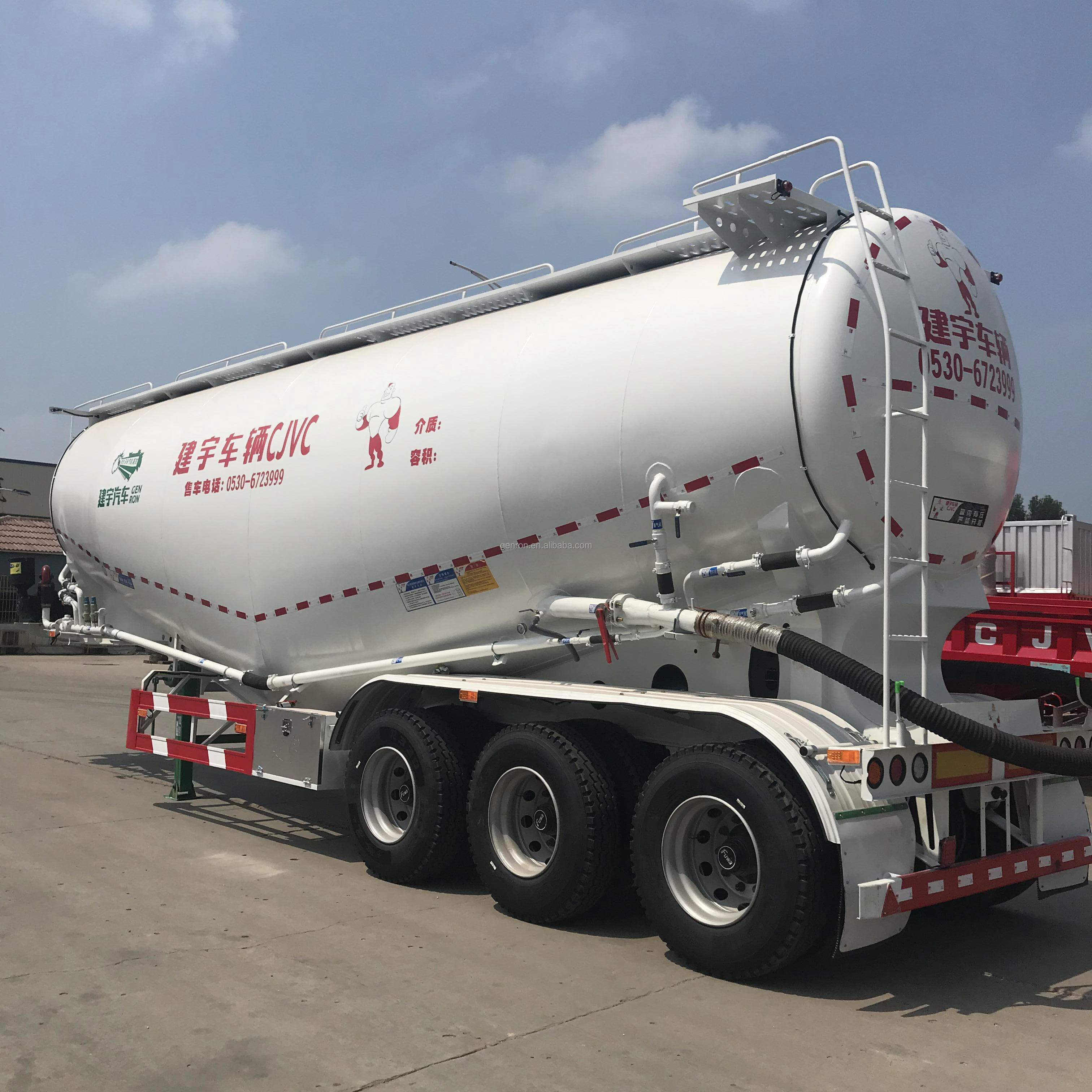 China Bulk Cement Trailer Professional Manufacturer Tri-axles Bulk Cement Tanker Trailer Mounted on HOWO 6x4 Tractor Truck