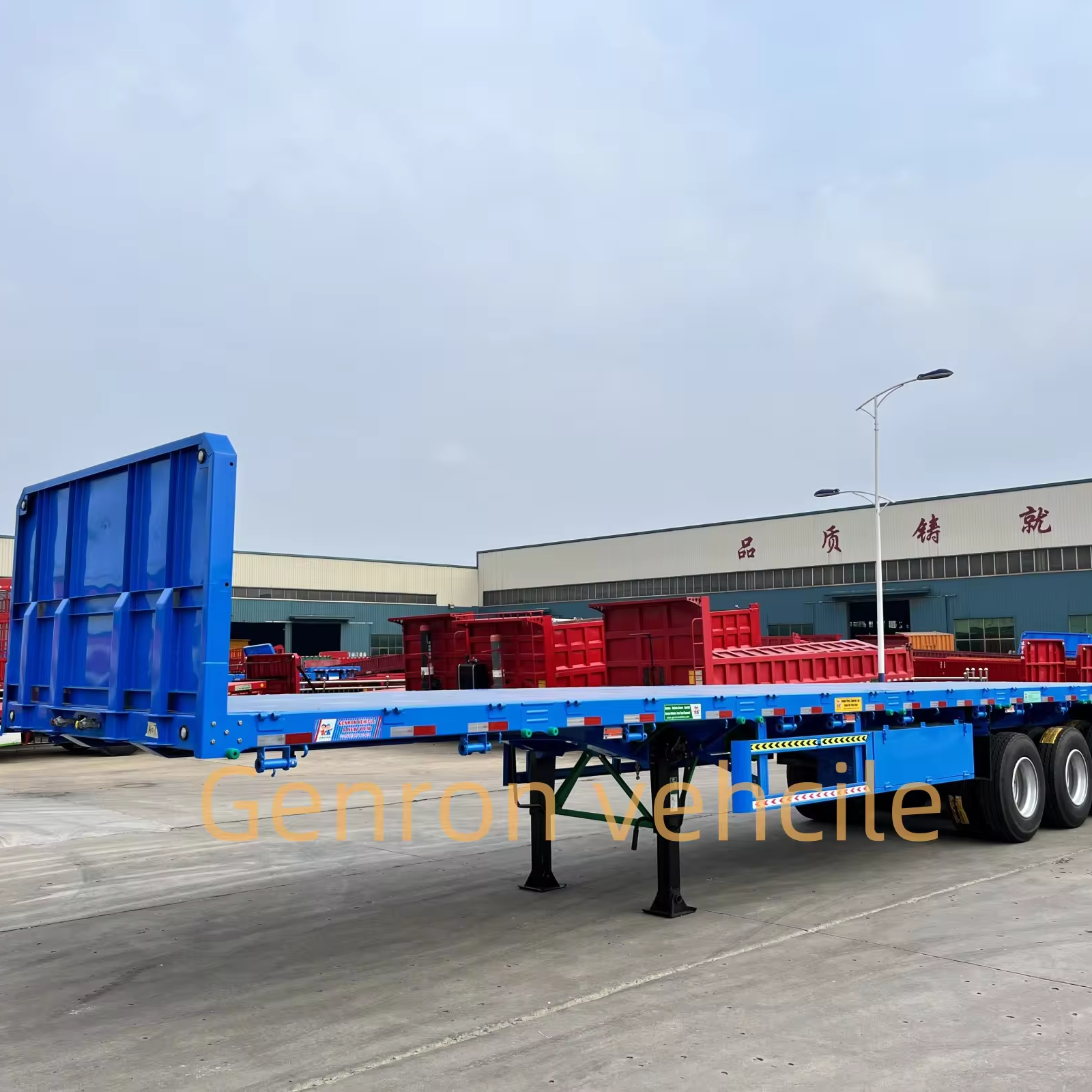 3/4 axles flatbed semi trailer container delivery trailer for sale