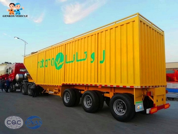 Steel plate welding 3 Axles 60T box semi trailer to transport electrical apparatus Textile goods coal sand and gravel