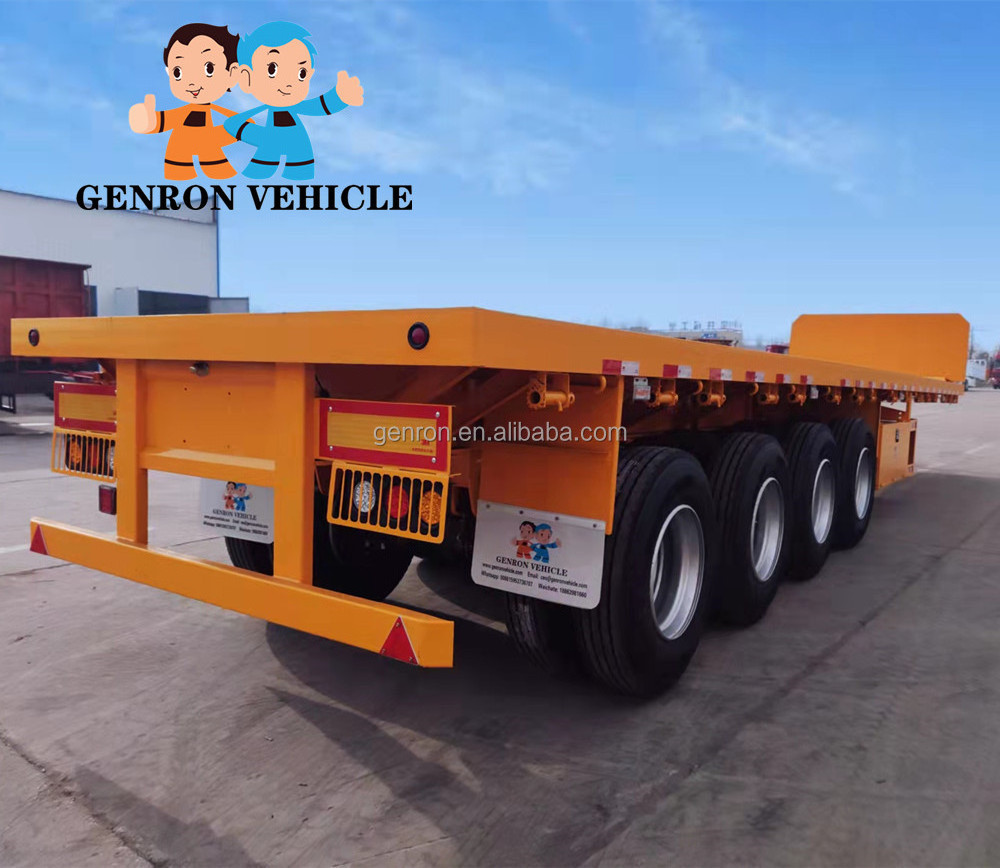 3/4 axles flatbed semi trailer container delivery trailer for sale