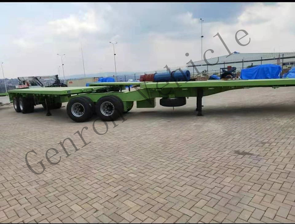 4 axles tandem axle super link container semi trailer 20ft/40ft chassis flat bed interlink semi trailer truck