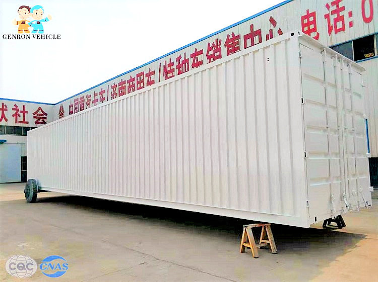 Steel plate welding 3 Axles 60T box semi trailer to transport electrical apparatus Textile goods coal sand and gravel