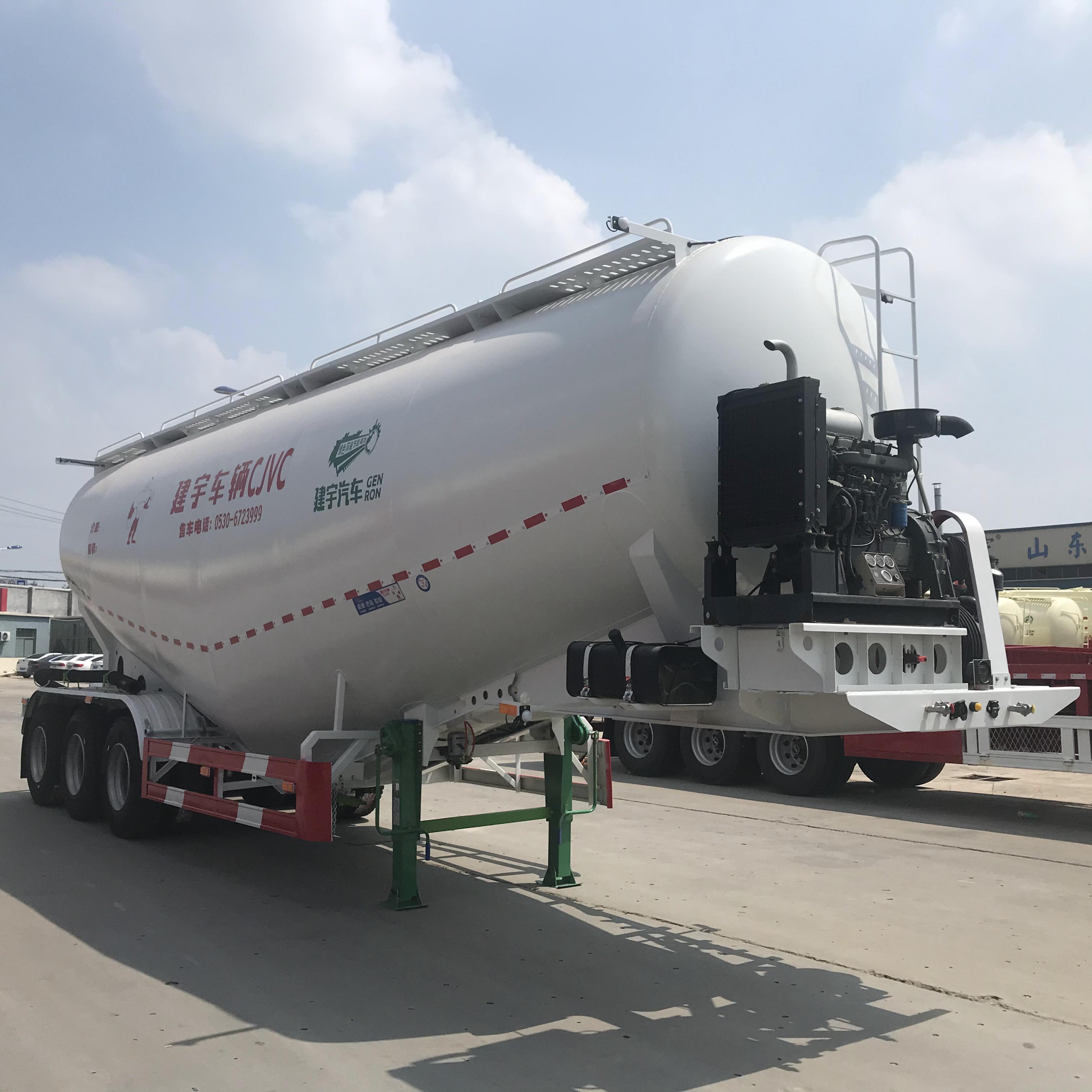 China Bulk Cement Trailer Professional Manufacturer Tri-axles Bulk Cement Tanker Trailer Mounted on HOWO 6x4 Tractor Truck