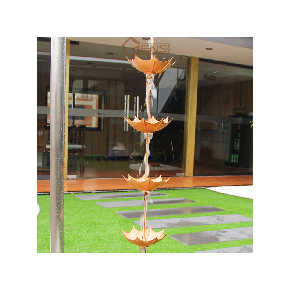 Garden House Ornament Setting Empty Cup Copper Umbrella Rain Chain