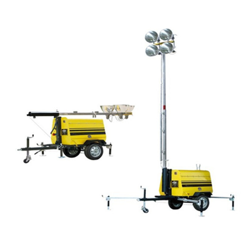 Diesel Generator Telescopic Mast Mobile Trailer Portable LED 4x400w Kubota Engine Lighting Tower