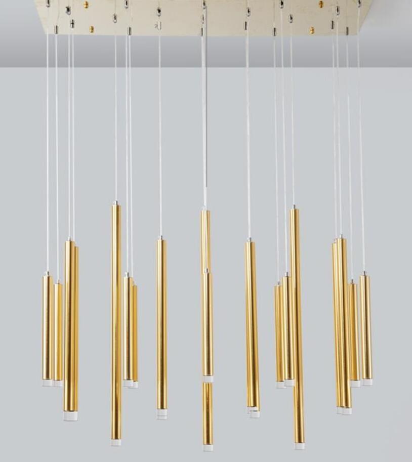 Gold Luxury Led Dining Lamp Modern Chandeliers Pendant Lights Ceiling Light Fixture For Living Room Hotel Decor Hanging Lamps