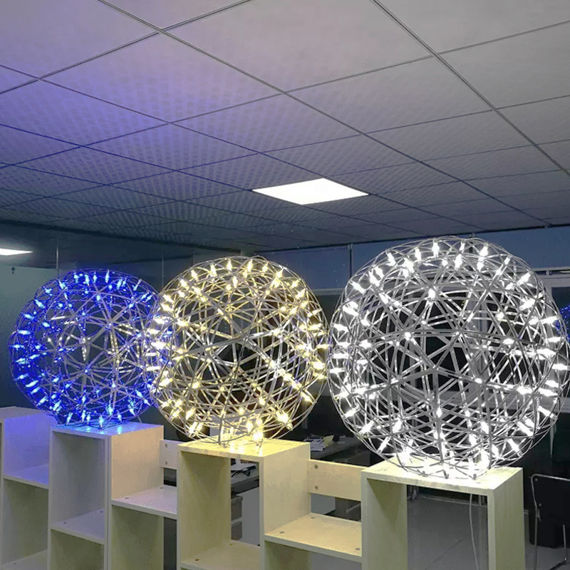 Hotel Lobby Firework Stainless Steel Spark Ball Globe Led Modern Chandelier Ceiling Light Chandeliers Pendant Lights