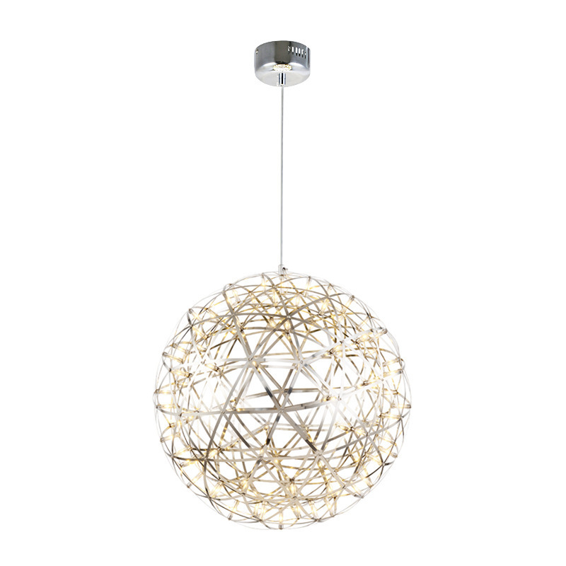 Hotel Lobby Firework Stainless Steel Spark Ball Globe Led Modern Chandelier Ceiling Light Chandeliers Pendant Lights