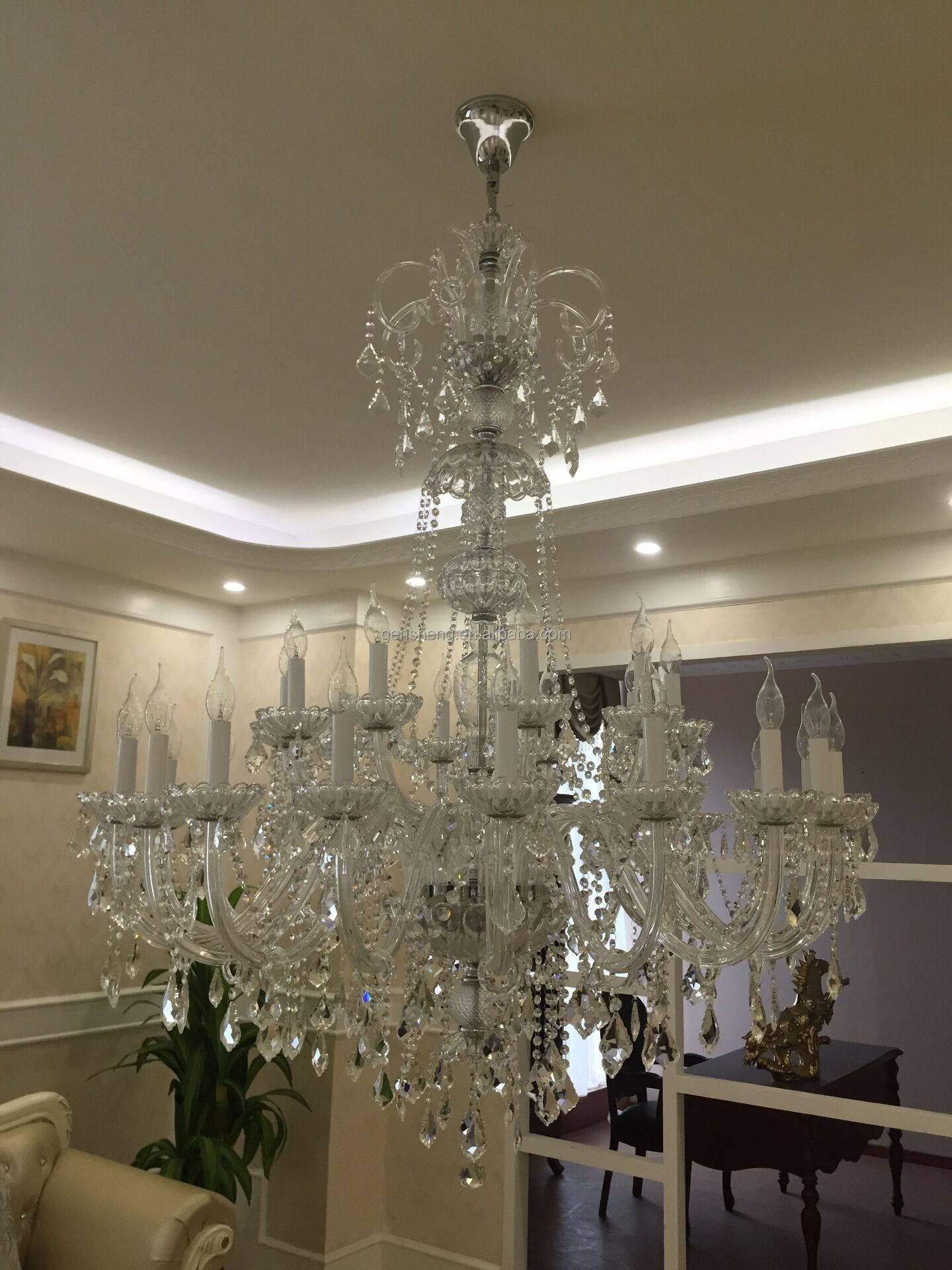 Modern Hanging Crystal Light Fixture Rectangle Prism Chandeliers Lighting Kitchen Island Crystal Chandelier Over Dining Table