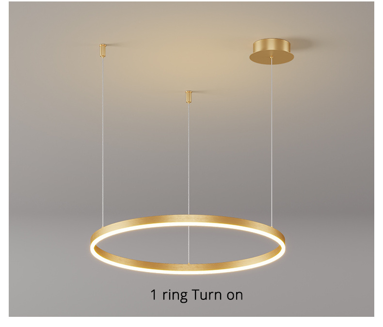 Modern Circle Round Ring Led Black Pendant Light Loft Living Room Dining Room Kitchen Bar Lighting Fixture Dia 28/40/50cm