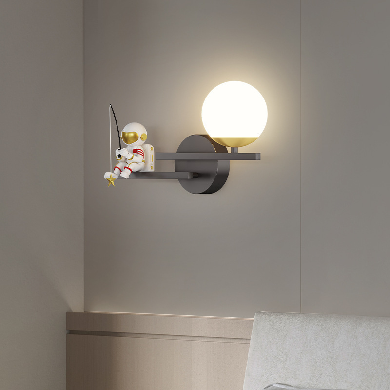 Children's room wall light boys and girls bedroom creative full star bedside decorative moon room backdrop wall light