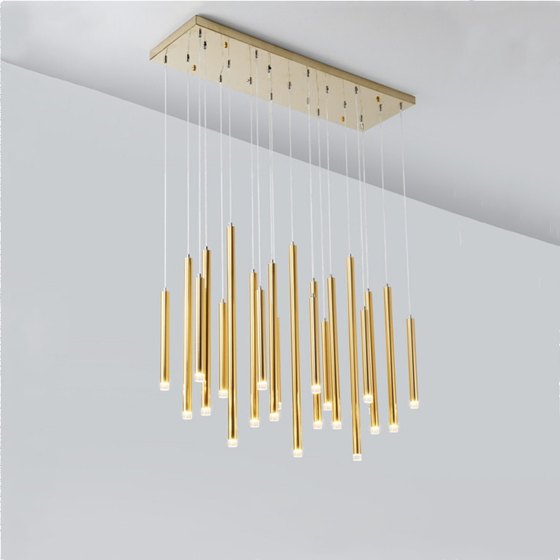 Gold Luxury Led Dining Lamp Modern Chandeliers Pendant Lights Ceiling Light Fixture For Living Room Hotel Decor Hanging Lamps