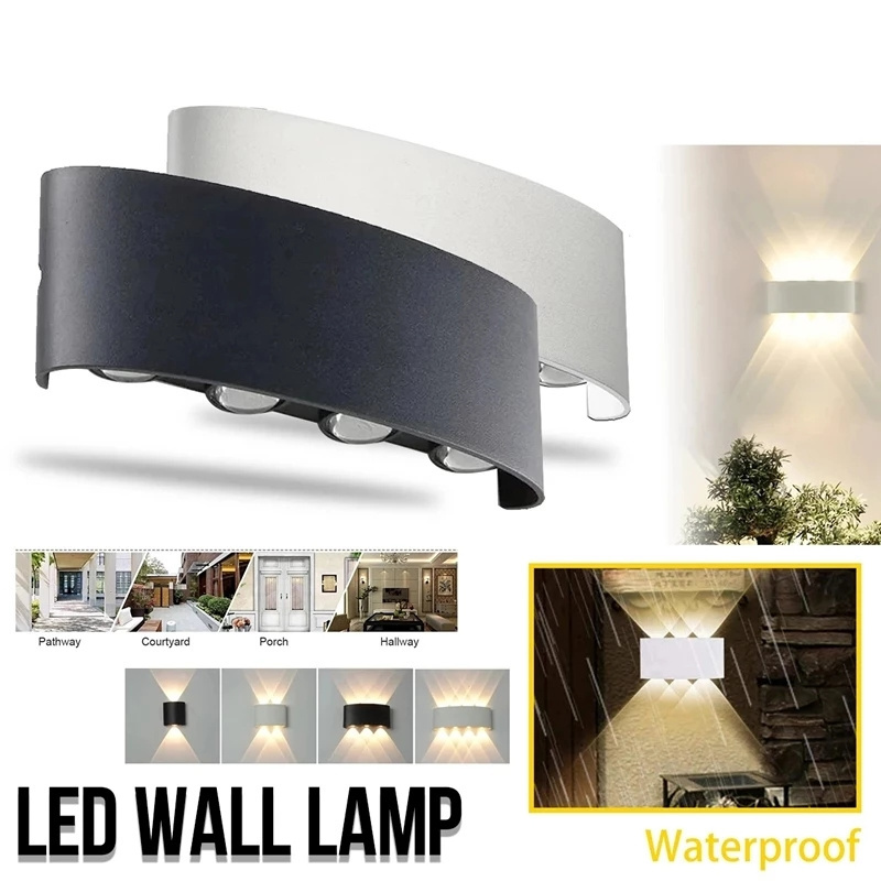 High quality Oval Round Outdoor Wall lamp IP54 Wall Lighting 10W 18W 24W Outdoor Indoor Step Light SMD2835 LED Stair Wall Light