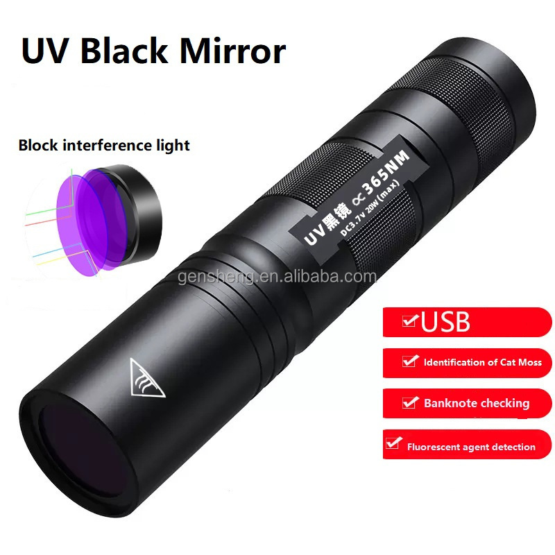 365nm Mini Led Uv Lights With Aluminum Alloy Usb Rechargeable Uv Flashlight Torch Laser Pointer Pen Light Purple Uv Flashlights