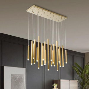 Gold Luxury Led Dining Lamp Modern Chandeliers Pendant Lights Ceiling Light Fixture For Living Room Hotel Decor Hanging Lamps