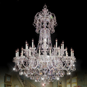 High Quality Villa Living Room Vintage Linear Glass Rod Golden Crystal Rectangular Chandelier