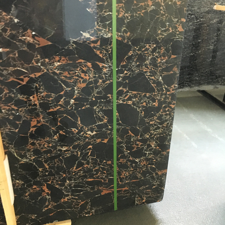 Good Design Sale Best Price Polished Floor Slab Black Nero Portoro Gold Marble Tile