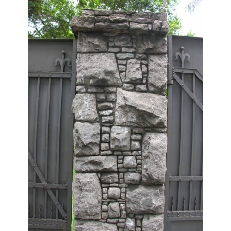 Exterior Dark Grey Natural Culture Castle Stone Wall Panel