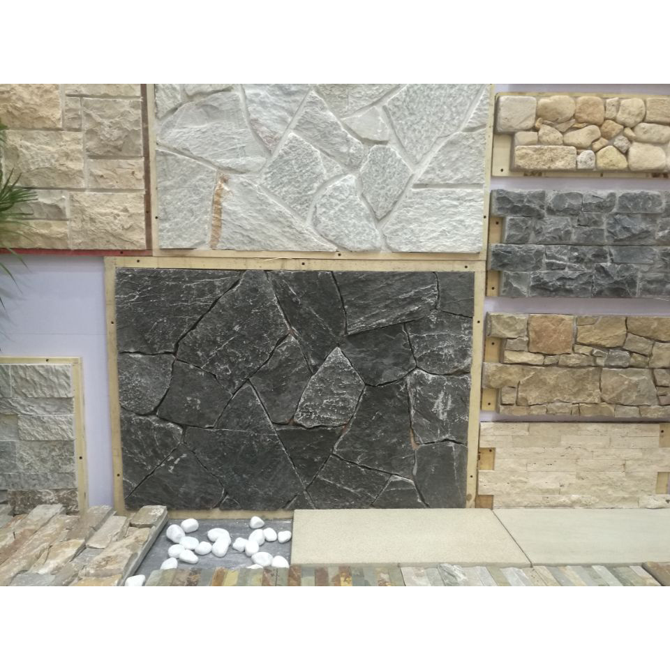 Natural Black Grey Stone Slate Square Wall Panel Sheet Tile